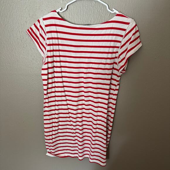 MILLY For Target Red and White Stripe T-Shirt Mini Dress Size Large casual - Picture 7 of 7